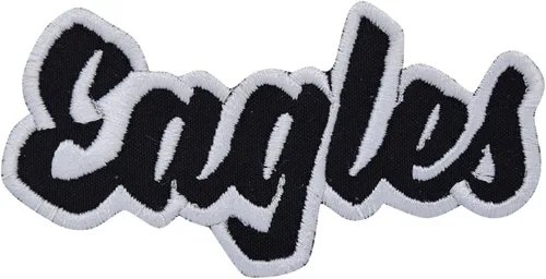 Vista 4 de (2 x 4 pulgadas) Eagles, espíritu de equipo, bordado, parche para planchar (sarga blanca/contorno verde)