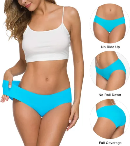 Vista 2 de Altheanray - Ropa interior sin costuras para mujer, ropa interior de bikini suave y elástica, paquete múltiple