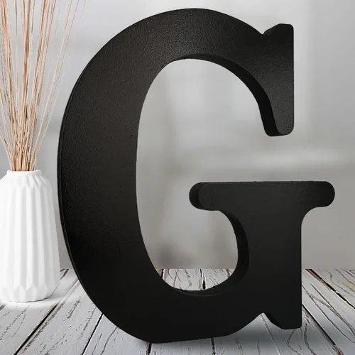 Vista 11 de AOCEAN Letras de madera negra de 8 pulgadas, letras de madera sin terminar para decoración de Halloween, letras decorativas de pie, decoración