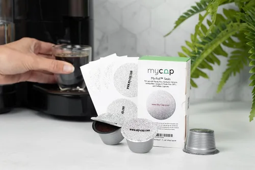 Vista 4 de My-Cap My-Foils Sellos de aluminio para reutilizar sus cápsulas Keurig Rivo, Verismo Starbucks, Lavazza Blue, Lavazza A Modo Mio, CBTL, y Caffitaly