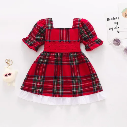 Vista 3 de Vestido de Navidad para bebé niña, vestido rojo de princesa de Papá Noel, vestido rojo festivo, vestido de fiesta de Año Nuevo