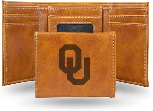 Vista 141 de NCAA Rico Industries - Billetera triple grabada con láser, con grabado láser, accesorio para hombre