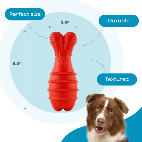 Vista 4 de Outward Hound Grunt Fetch Stick - Juguete para perro, conejito, rojo