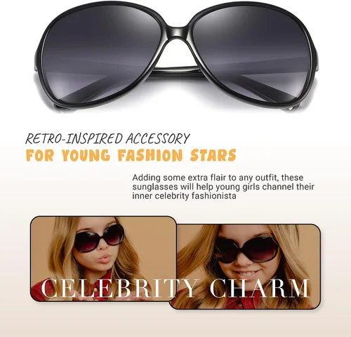 Vista 2 de LEICO FASHION Gafas de sol redondas con forma de mariposa UV400 para niñas de 3 a 12 años