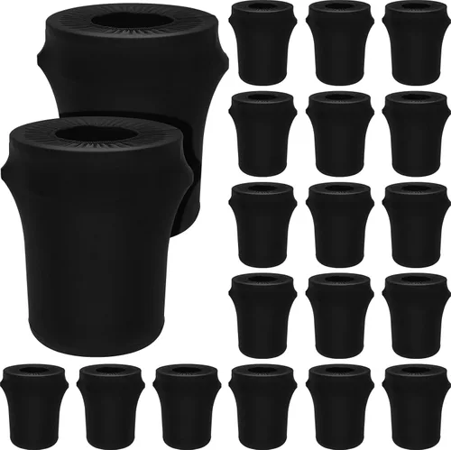 Vista 7 de Tanlade Cubierta elástica para cubo de basura de 32 galones, contenedor de residuos de spandex para exteriores, negro, 1 unidad