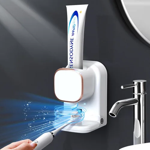 Vista 8 de Wekity Dispensador automático de pasta de dientes, dispensador eléctrico de pasta de dientes montado en la pared para niños y adultos, dispensador