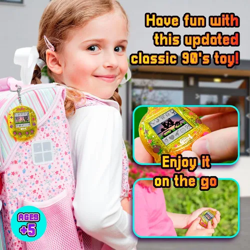 Vista 3 de Giga Pet - Mascota virtual para niños de 5 años en adelante, edición de coleccionista mejorada de los años 90, cuidado de animales para niños