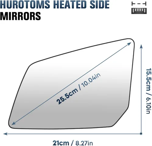 Vista 2 de Espejo lateral del conductor de vidrio para GMC Acadia/Saturn Outlook/Chevrolet Traverse 2007-2016 Espejo retrovisor calefactable con placa
