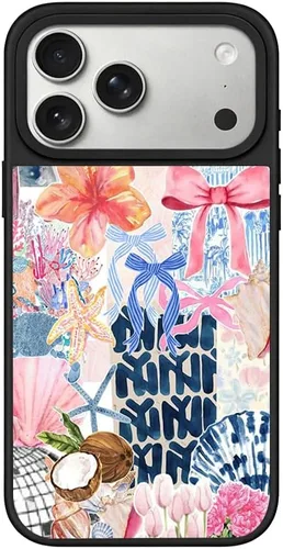 Vista 19 de Funda para iPhone 7 Plus/8 Plus, diseño moderno y estético de playa costera, parte trasera de policarbonato duro brillante, parachoques de TPU