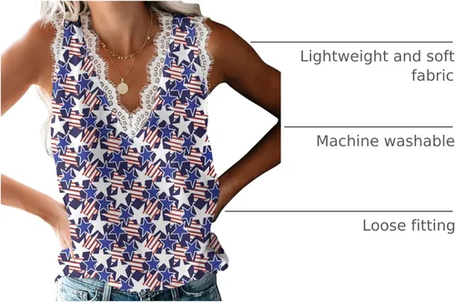 Vista 50 de VIISHOW - Camiseta sin mangas, sexy, con cuello en V y bordes de encaje para mujer, camisola de vestir, camisas de gasa, sin mangas, casuales