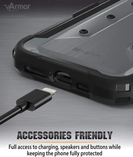 Vista 8 de VENA vArmor PRO - Funda de protección de cuerpo completo compatible con Apple iPhone 11 Pro (5.8 pulgadas 2019), funda resistente (grado militar)