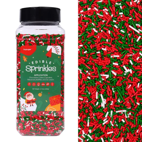 Vista 11 de Gránulos de arcoíris para decoración de pasteles, 1.54 libras Nonpareils arcoíris