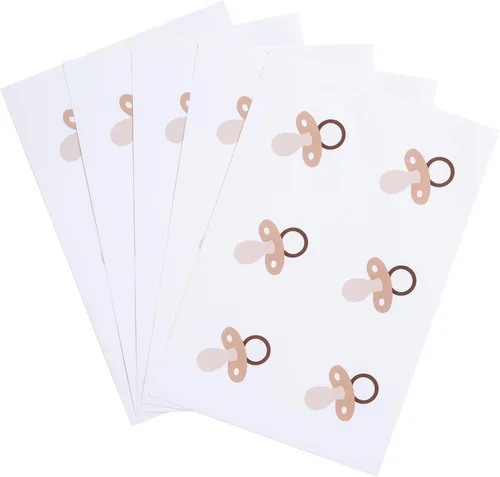 Vista 7 de LeZakaa 60 hojas de papel de seda para baby shower con 30 calcomanías de regalo, papel de seda para bebé niño niña a granel, diseño de arcoíris