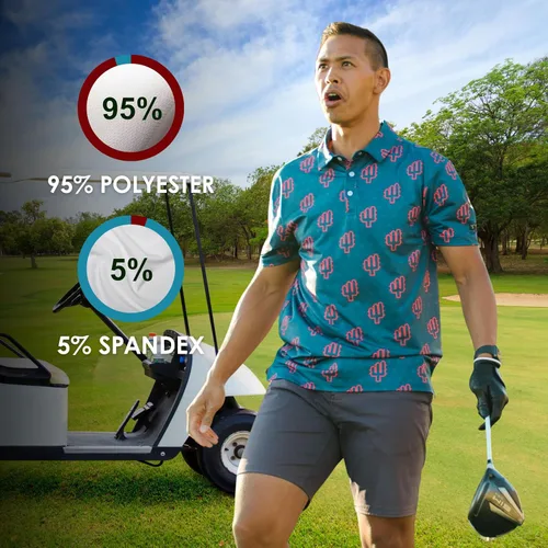 Vista 4 de YATTA GOLF - Camiseta polo de golf de alto rendimiento para hombre