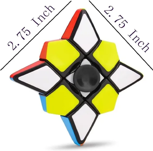 Vista 2 de YnFag Fidget Spinner Cubo Puzzle 1×3×3 Puzzle Cubo Juguete para Dedo Educativo Descompresión Juguete