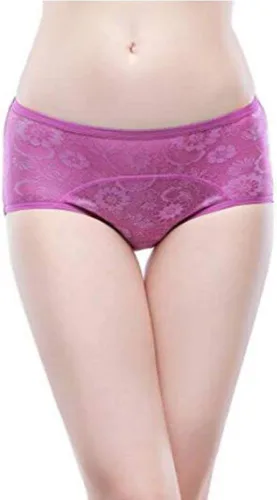 Vista 8 de Calzón para mujer para período menstrual Ropa Interior Protectora para período menstrual de Jacquard de limpieza fácil, L