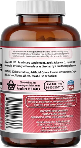 Vista 4 de Amazing Formulas Red Clover - Suplemento de cápsulas de 430 mg Extracto de hierbas con flores de trébol rojo, sin OMG, sin gluten, fabricado