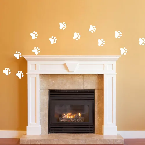 Vista 9 de Calcomanías de pared con diseño de pata de perro, juguete de perros, calcomanías de pared de vinilo extraíbles, calcomanías de huellas de perros