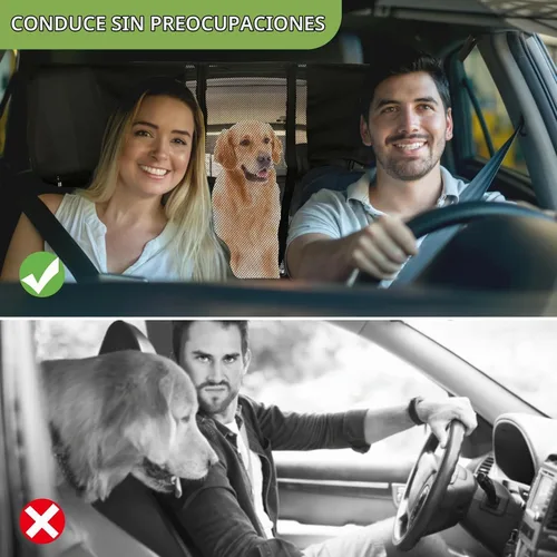 Vista 4 de Barrera de red para automóvil para SUV, barrera para mascotas con cuerda ajustable y bolsa de almacenamiento, barrera de valla para perros