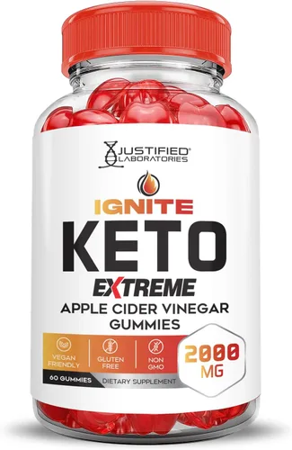 Vista 3 de Paquete de 5 gomitas Ignite Keto ACV Extreme 2000 mg Advanced Ignite Keto Gummies Vinagre de sidra de manzana formulado con jugo de granada