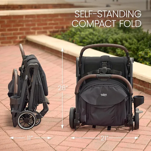 Vista 7 de Britax Juniper - Cochecito compacto para llevar, sistema Fastpack sin esfuerzo con RapidFold de una sola mano, portátil y ligero para viajes, asa