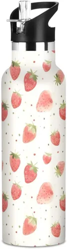 Vista 8 de Flowers Vacuum Insulated Sports Water Bottle Keeps Hot and Cold with Straw Leakproof BPA Free for Gym Sports 08