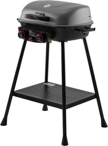 Vista 12 de Royal Gourmet GT2003 Parrilla portátil de gas propano de 2 quemadores con soporte y rejilla calefactora, combo de parrilla y plancha 2 en 1
