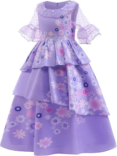 Vista 6 de Sokurdeg Kids Isabella Dress Mirabel Costume Halloween Princess Cosplay Dress Up For Girls