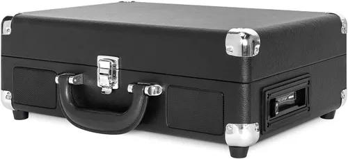Vista 2 de Victrola VSC-500BTC-BLK - Tocadiscos de maleta de vinilo con casete, conectividad Bluetooth, 14 x 11 x 5 pulgadas, color negro