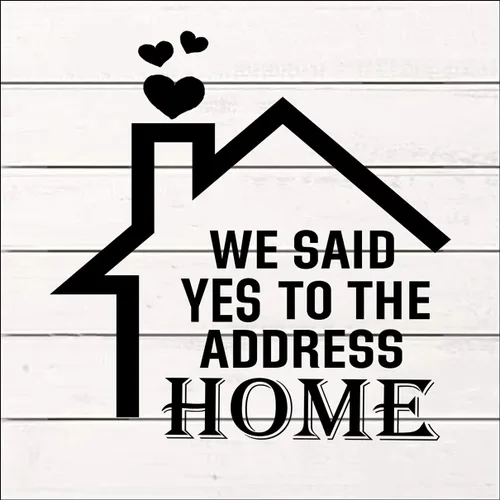 Vista 2 de Letrero colgante de madera con colgador con texto en inglés «We Said Yes to The Address House» («We Said Yes to The Address House»
