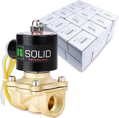 Vista 15 de U.S. Solid 1" válvula electromagnética eléctrica de latón 110V CA normalmente cerrada aire no potable aceite de agua diesel