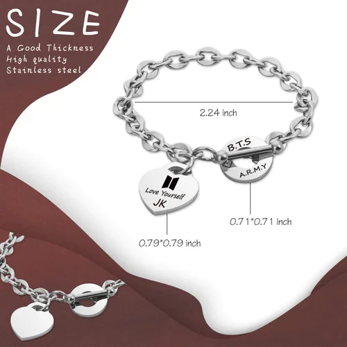 Vista 7 de BOSATE Kpop Bangtan - Pulsera de bangtan para niños pulsera del ejército para amarte a ti mismo bangtan para niños regalo para amantes de Bangtan