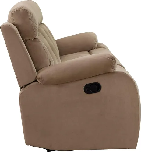 Vista 5 de Blackjack Furniture Elton - Juego de sofá y sofá biplaza de microfibra de 2 piezas con soporte lumbar, acolchado adicional y mecanismo de Beige