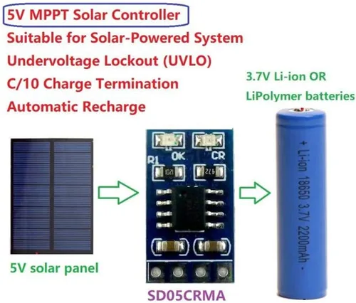 Vista 4 de 1A 4. 2V 3. 7VLiPo Li ion Cargador de batería de litio MPPT Módulo de controlador solar de batería de litio Módulo solar (sin clavija)