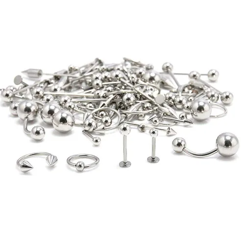 Vista 7 de 156085 piezas de piercings corporales, decoración de joyería, unisex, lengua, nariz, uñas, ombligo, juego de anillos de regalo