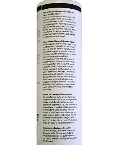 Vista 2 de OM Botanical Acondicionador de cabello y gel de peinado 2 en 1, desenredante sin silicona con aceite de semilla de calabaza y bhringraj - Aloe