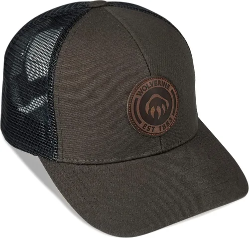 Vista 3 de Wolverine Gorra Trucker Parte trasera de malla Snapback Ajustable Resistente Duradero Workwear 1883 - Oliva negra