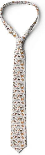 Vista 4 de Ambesonne Men's Tie, Cartoon Composition, Necktie, 3.7", Multicolor