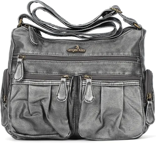 Vista 14 de Angel Kiss Bolsos cruzados para mujer, bolsos de hombro y monederos medianos de piel sintética Ladies, Medium, Faux Leather