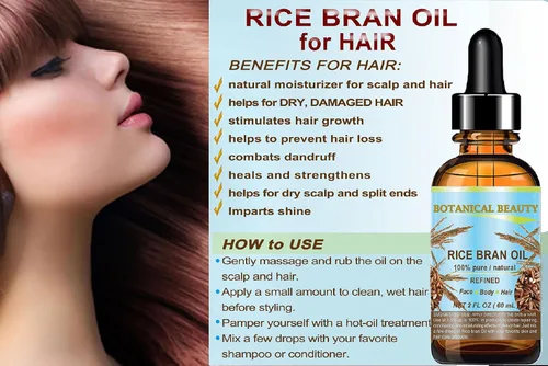 Vista 3 de Botanical Beauty Aceite de salvado de arroz 100% puro y natural refinado sin diluir prensado en frío aceite portador para cara, piel, cuerpo