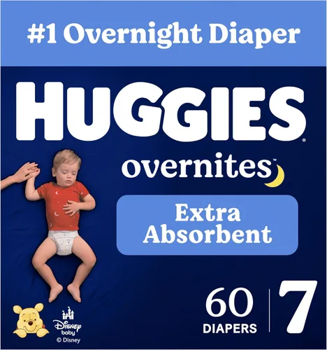 Vista 14 de Huggies Pañales Overnites: pañales para bebé, talla 6 (35+ libras), 72 unidades, el embalaje puede variar