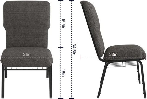 Vista 3 de Flash Furniture Advantage - Silla de iglesia con descuento de mármol negro, 21 pulgadas de ancho