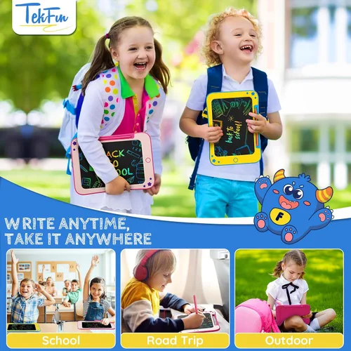 Vista 3 de TEKFUN - Tableta de escritura LCD para niños, juguetes para niñas pequeñas, tabla de dibujo de garabatos, regalos de Pascua para niños, regalo