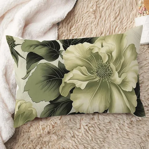 Vista 9 de ArogGeld Fundas de cojín de estilo chinoiserie, diseño de flores y pájaros, color rosa rubor, diseño de animales de pavo real, jardín asiático