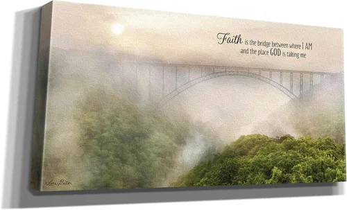 Vista 2 de Epic Graffiti 'Faith is the Bridge' de Lori Deiter, lienzo decorativo para pared, 24 x 12 pulgadas