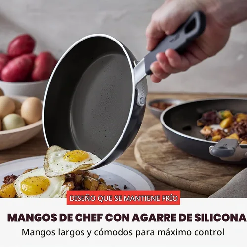 Vista 7 de GreenPan x Bobby Flay - Juego de ollas y sartenes antiadherentes de 10 piezas, cerámica de diamante sin PFAS, apto para inducción, fácil de limpiar