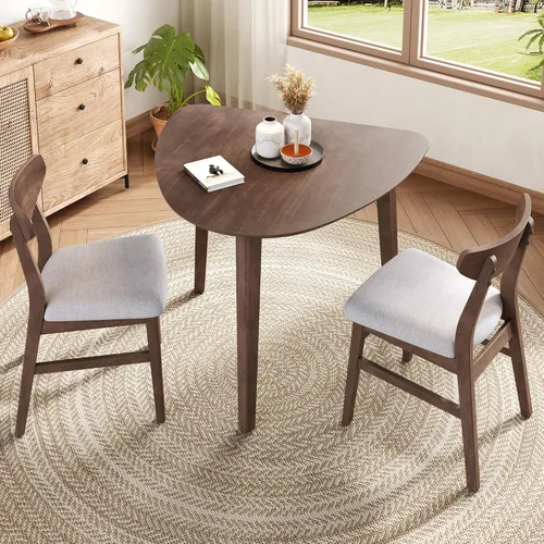 Vista 2 de P PURLOVE - Juego de mesa moderna de 3 piezas, mesa triangular de madera
