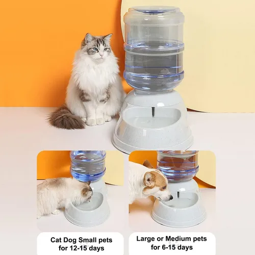 Vista 5 de Estación dispensadora de agua para mascotas – 3 galones/11L reabastecimiento de agua para mascotas para perros grandes, gatos, animales, fuente
