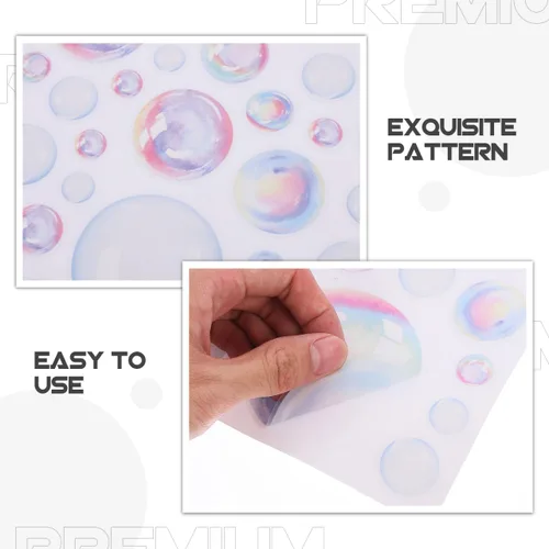 Vista 6 de VOSAREA Calcomanías de pared de burbujas para decoración de baño, calcomanías impermeables con tema oceánico para niños, cuarto de bebé, cuarto
