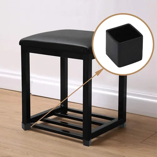 Vista 5 de 12 piezas de 0.79 x 0.79 pulgadas de plástico para pies cuadrados, protector de suelo deslizante para muebles, reduce el ruido, evita arañazos
